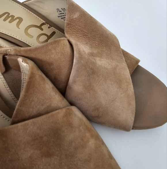 Sam Edelman 7.5 Women's Tan Suede Block Heel Sandals Stanley - Picture 9 of 12
